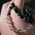 Jhumen Obsidian, Purple Chalcedony natural crystal bracelet